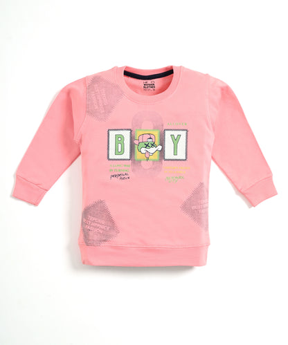 Ducky Boy Full Sleeves Sweatshirt & Joggers Set | Pink
