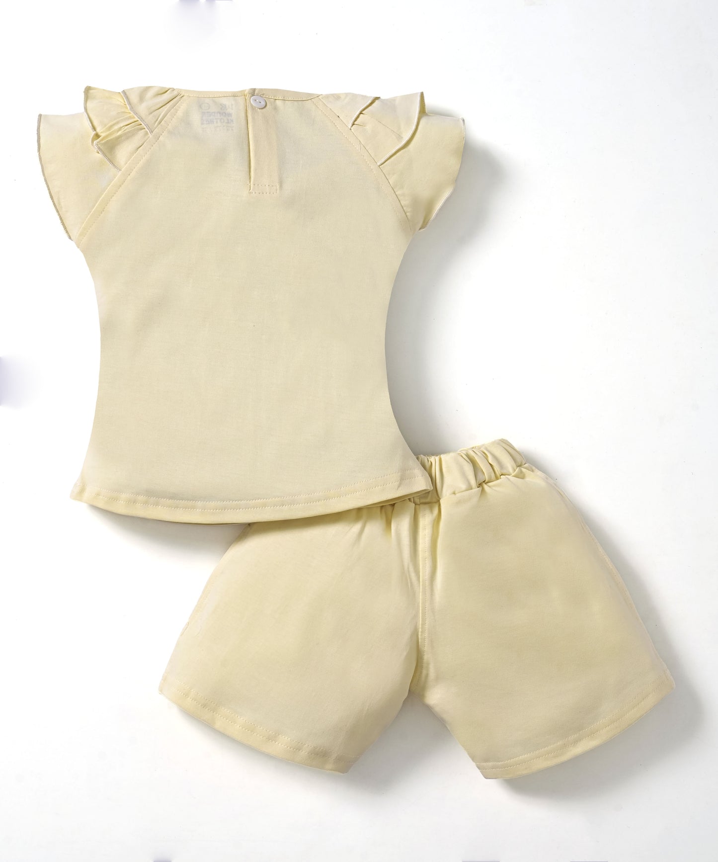 Butterfly Meadow Raglan Short Sleeves Top & Hot Pant Set | Cream