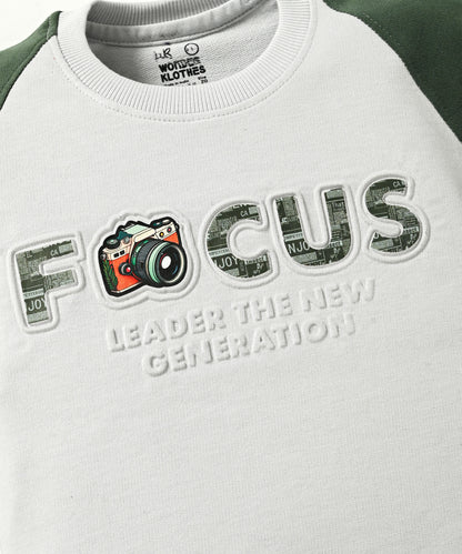 Focus Raglan Full Sleeves Sweatshirt and Joggers Set | Green