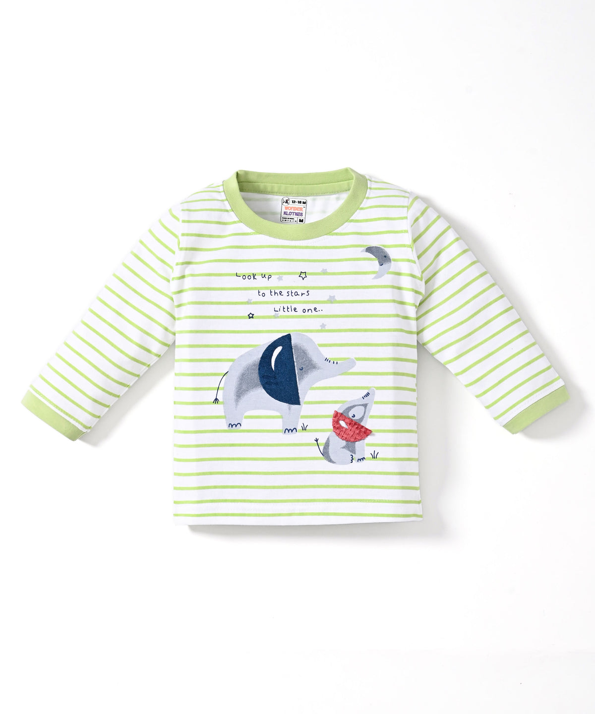 Elephant Night Full Sleeves T-Shirt & Pyjama Set | Green