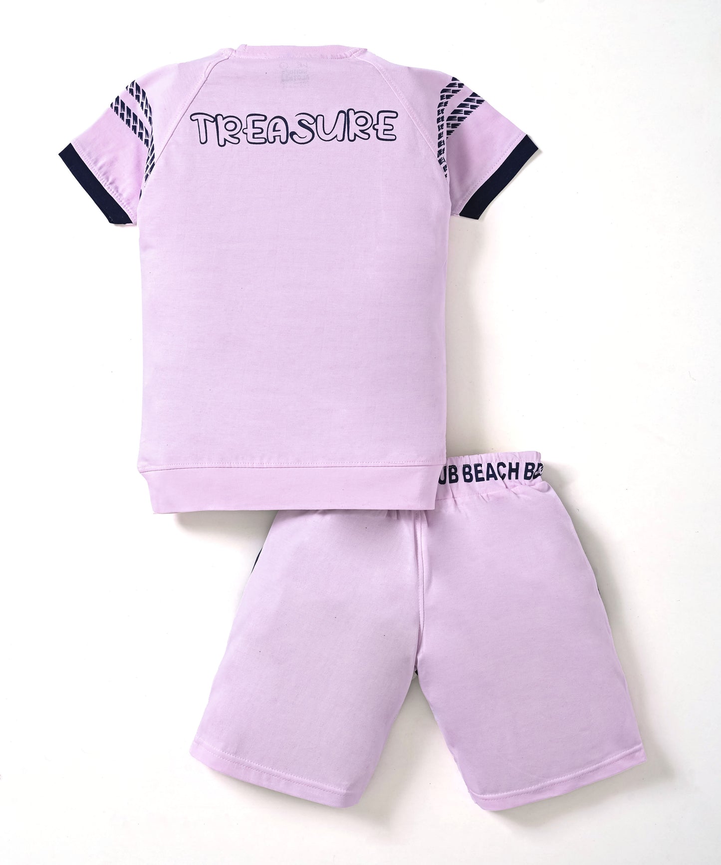 Treasure Island Raglan Half Sleeves T-Shirt & Shorts Set | Violet