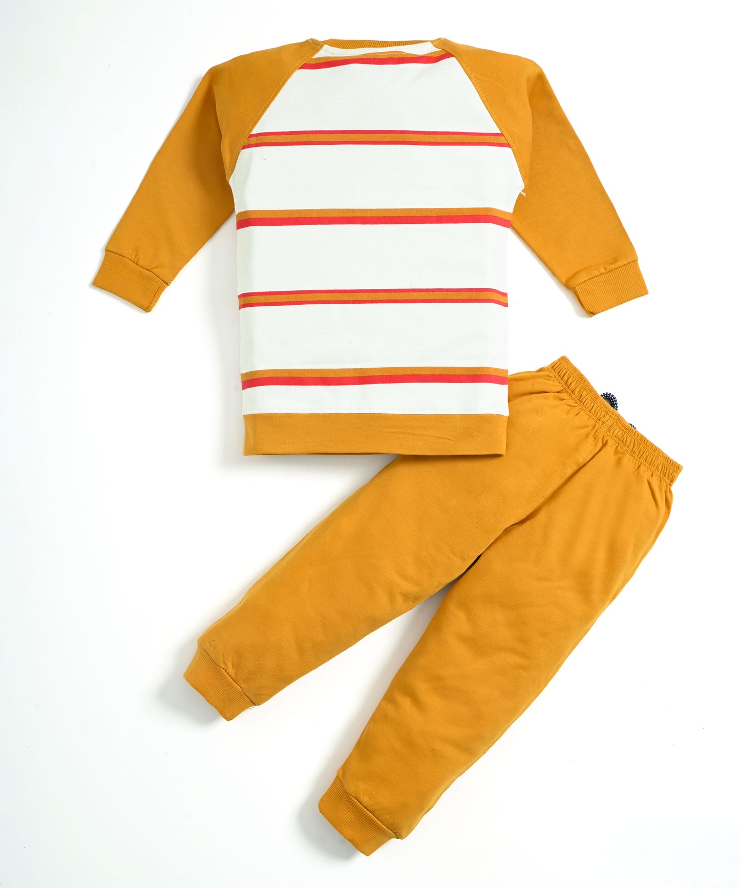 Never Origin Raglan Full Sleeves Sweatshirt & Joggers Set | Yellow