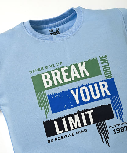 Break Your Limit Full Sleeves Sweatshirt and Joggers Set | Blue