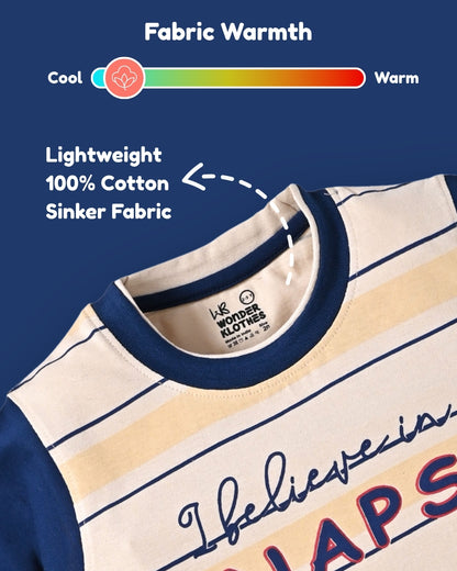 Bear Naps Half Sleeves T-Shirt & Half Pant Set | Blue