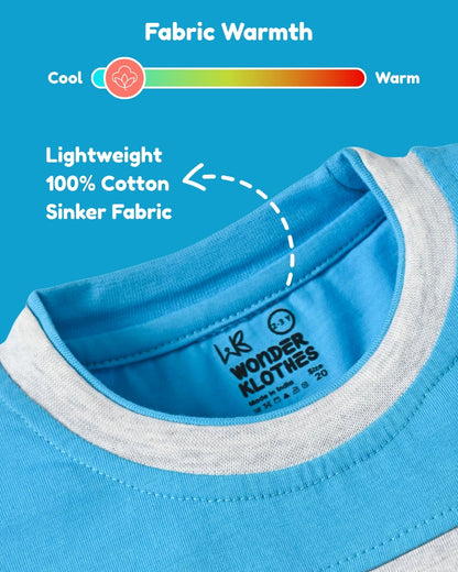 Hello Mickey Half Sleeves T-Shirt & Shorts Set | Blue