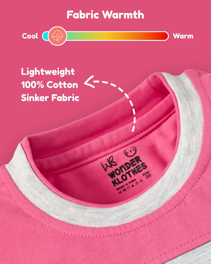 Hello Mickey Half Sleeves T-Shirt & Shorts Set | Pink