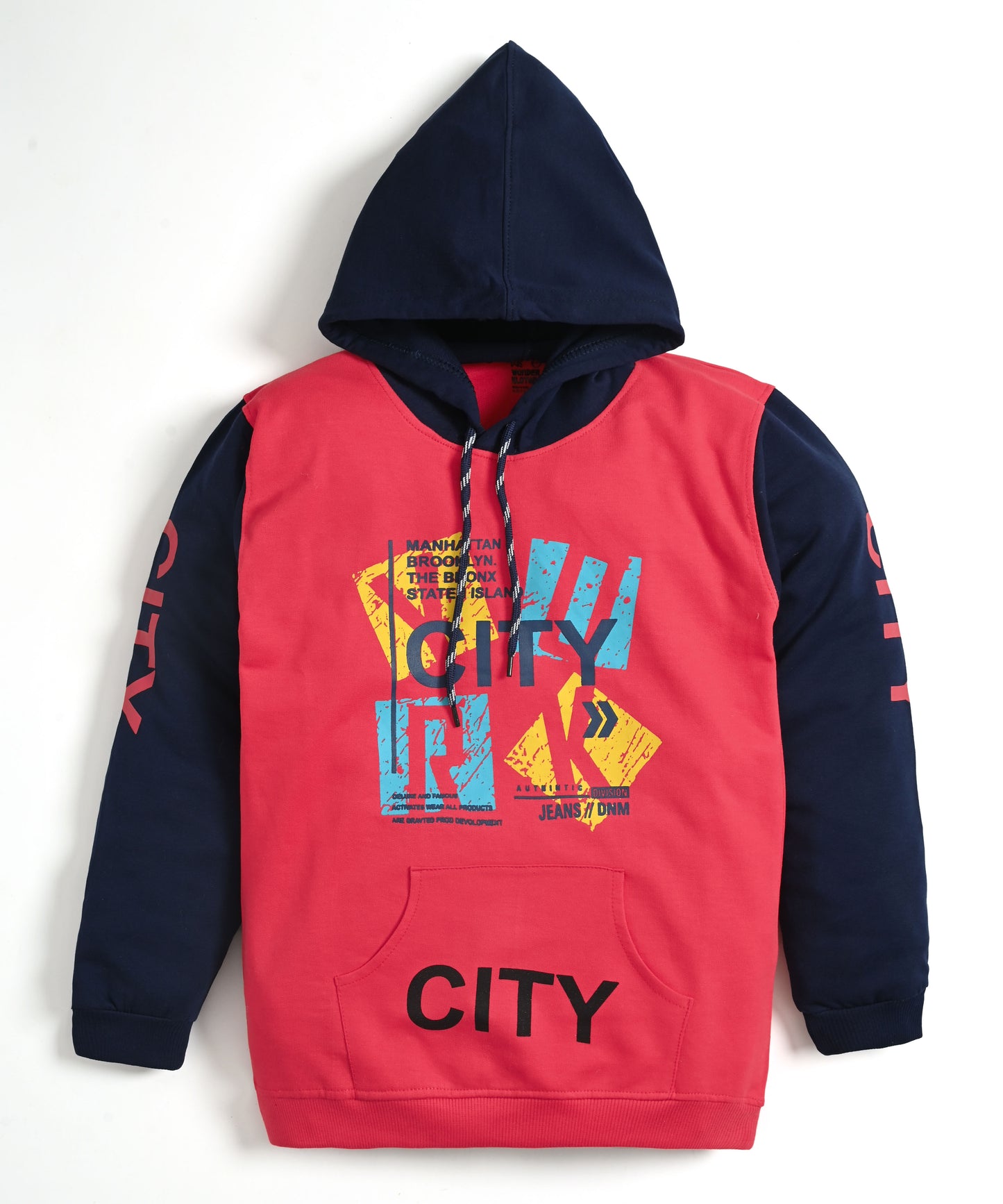 City Full Sleeves Hoodie Sweatshirt with Pocket | Red