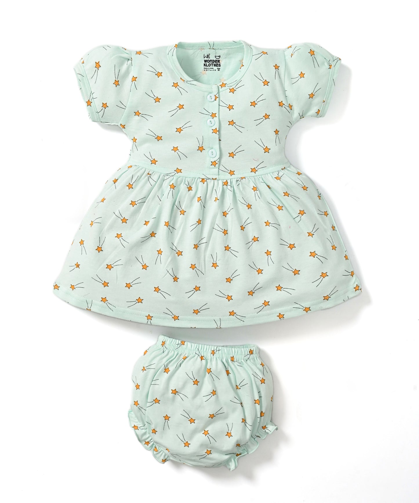 Shooting Star Half Sleeves Frock & Bloomer Pant Set