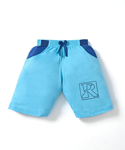 Respect Half Sleeves T-Shirt & Shorts Set | Blue