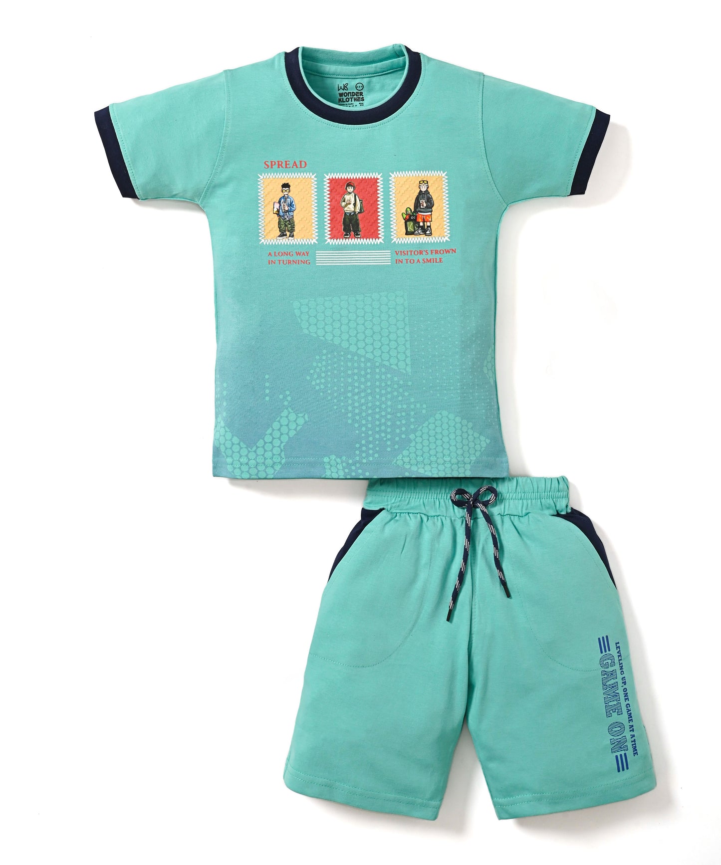 Spread Squad Half Sleeves T-Shirt & Shorts Set | Green