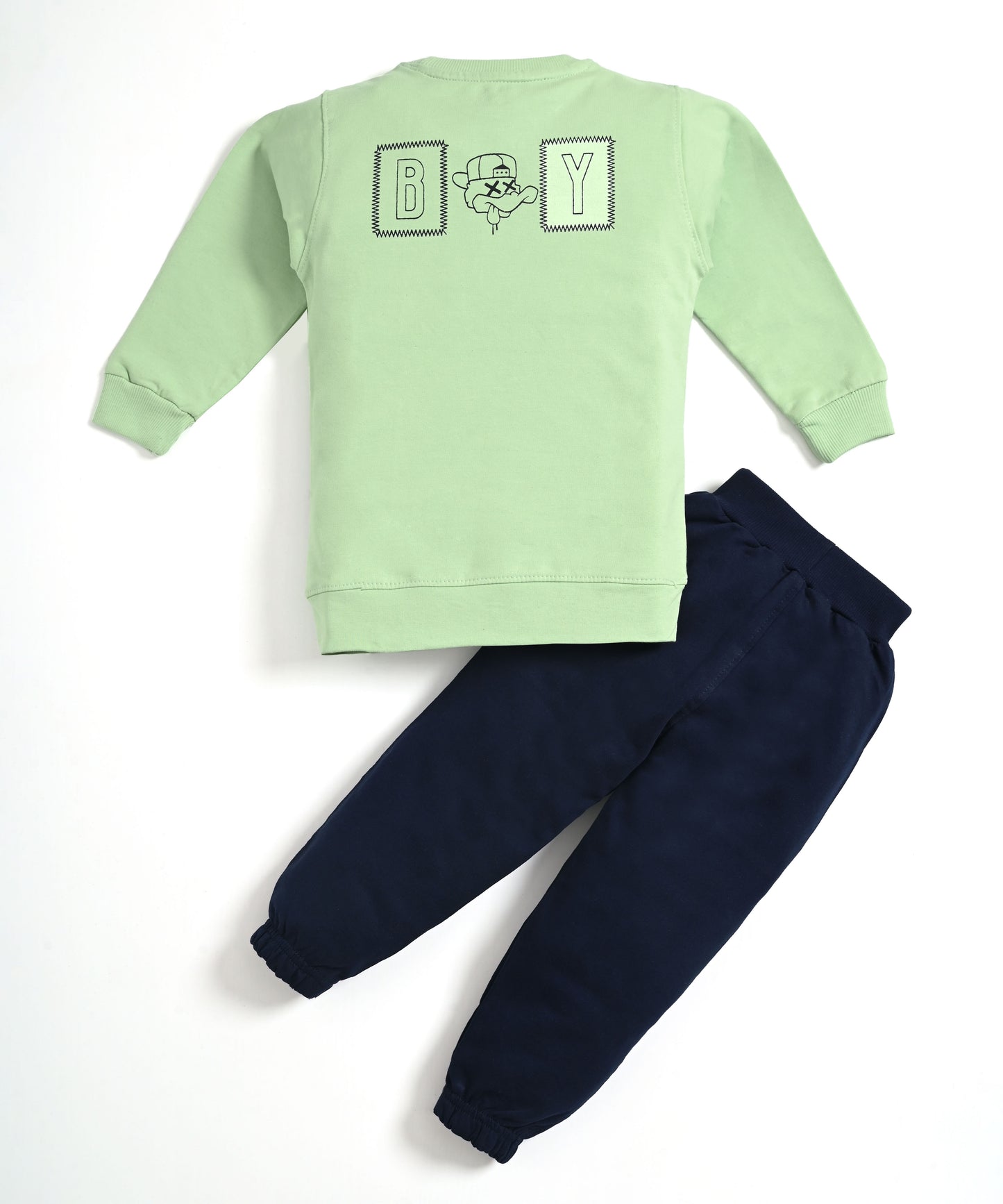Ducky Boy Full Sleeves Sweatshirt & Joggers Set | Green