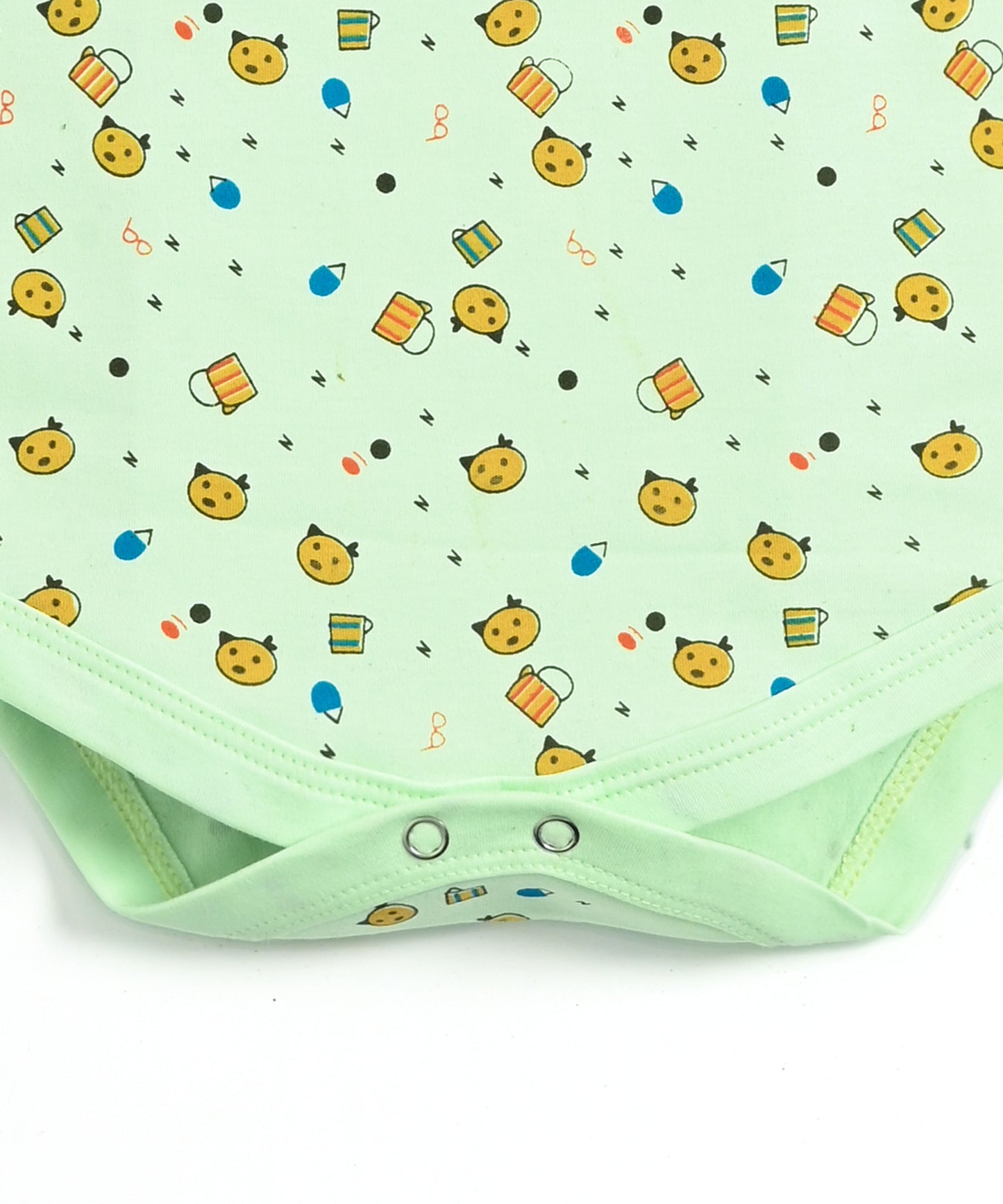 Kitten Envelope Half Sleeves Bodysuit Romper | Green