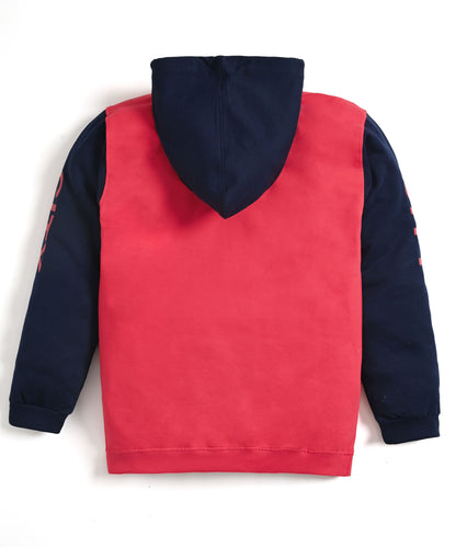 City Full Sleeves Hoodie Sweatshirt with Pocket | Red