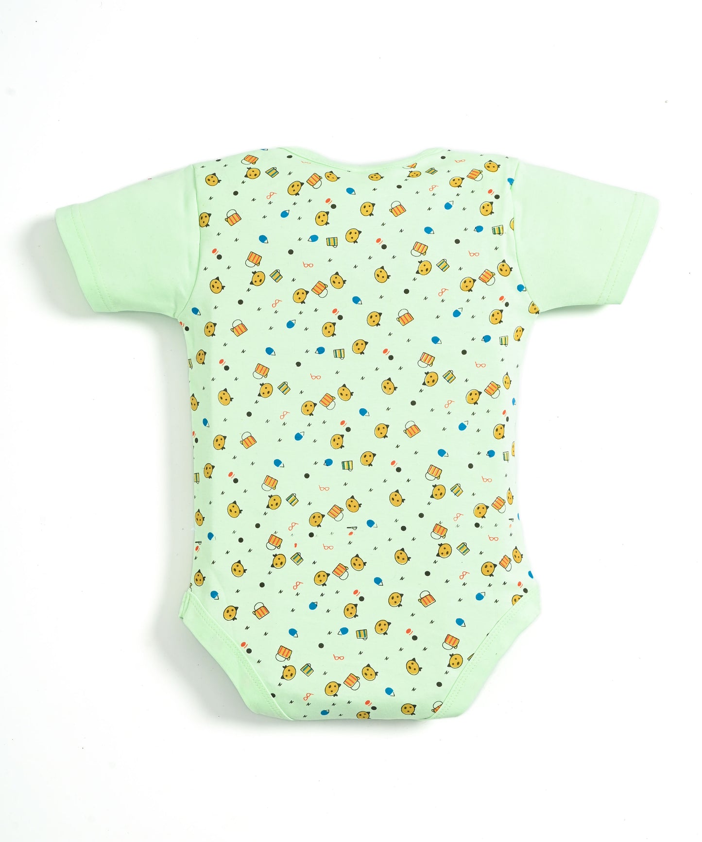 Kitten Envelope Half Sleeves Bodysuit Romper | Green