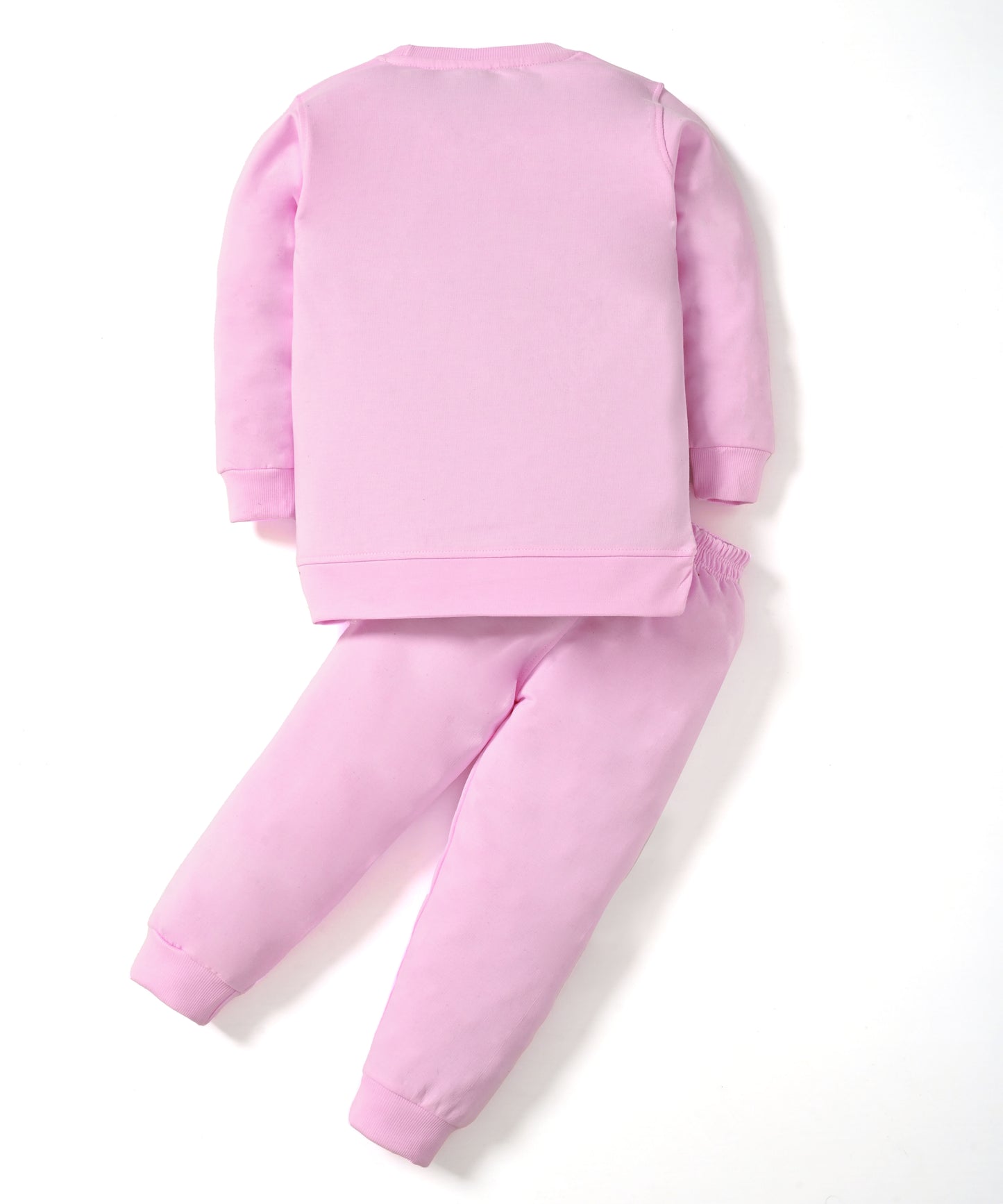 Rabbit Full Sleeves Sweatshirt and Joggers Set | Pink