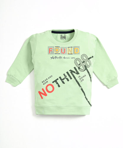 Nothing Full Sleeves Sweatshirt & Joggers Set | Green
