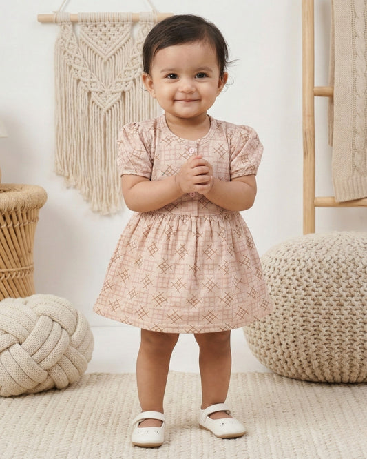 Knit Knot Half Sleeves Frock & Bloomer Pant Set