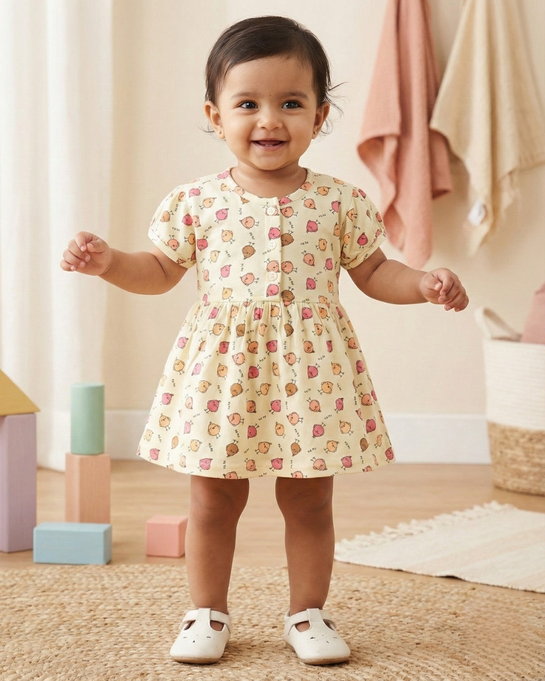 Birdie Chic Half Sleeves Frock & Bloomer Pant Set