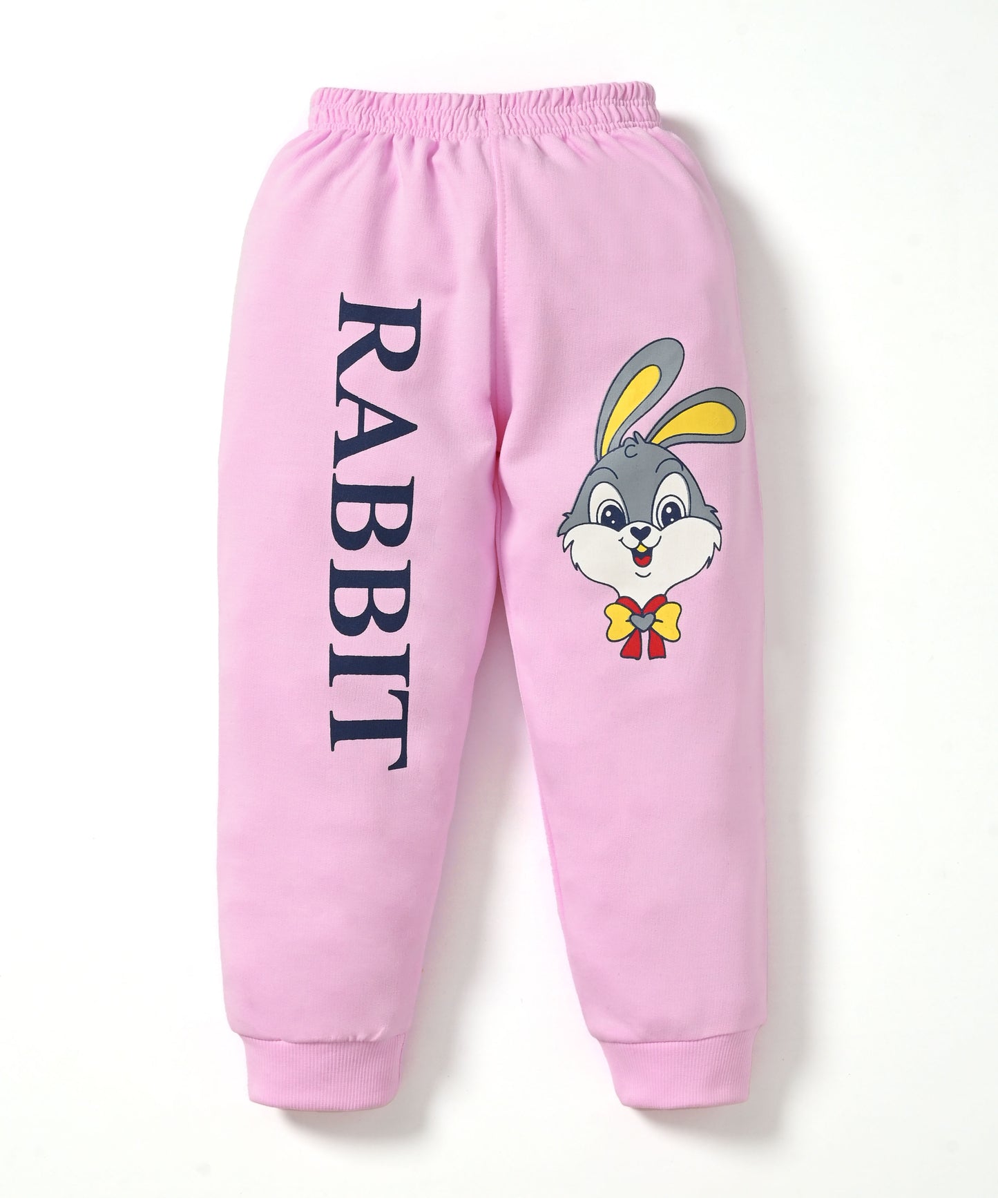 Rabbit Full Sleeves Sweatshirt and Joggers Set | Pink
