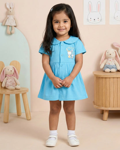Mummy’s Cutie Half Sleeves Frock & Bloomer Pant Set | Blue