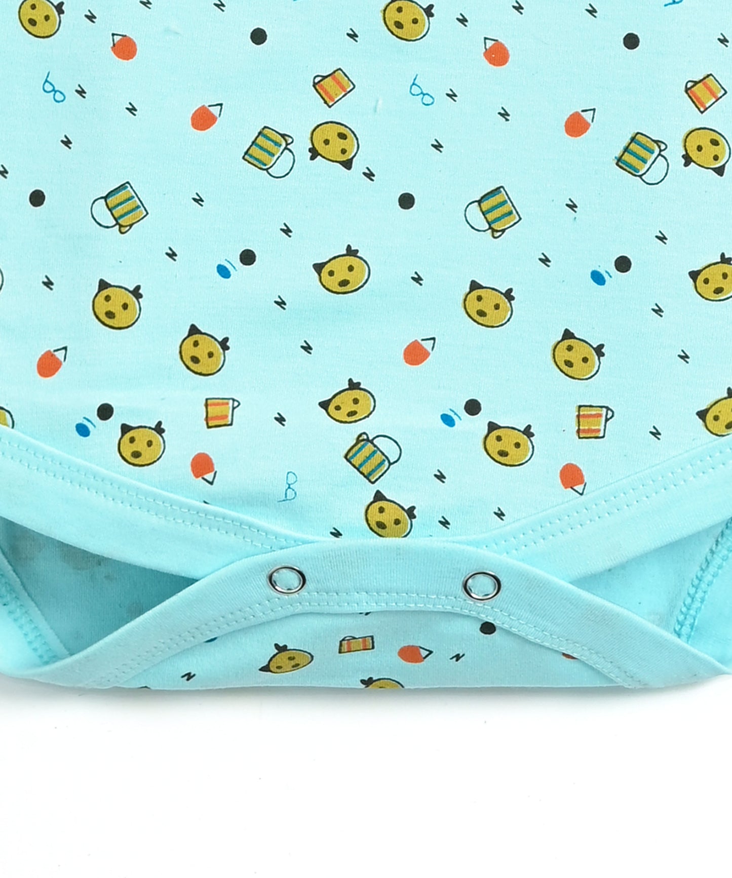 Kitten Envelope Half Sleeves Bodysuit Romper | Blue