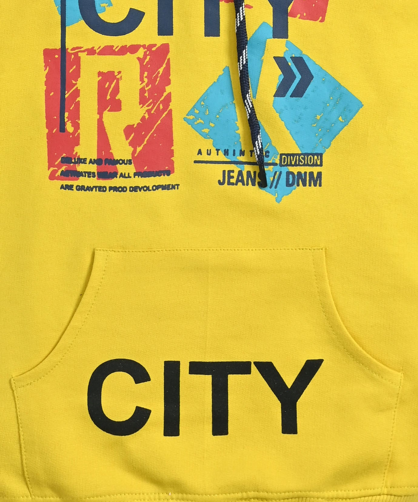City Full Sleeves Hoodie Sweatshirt with Pocket | Yellow