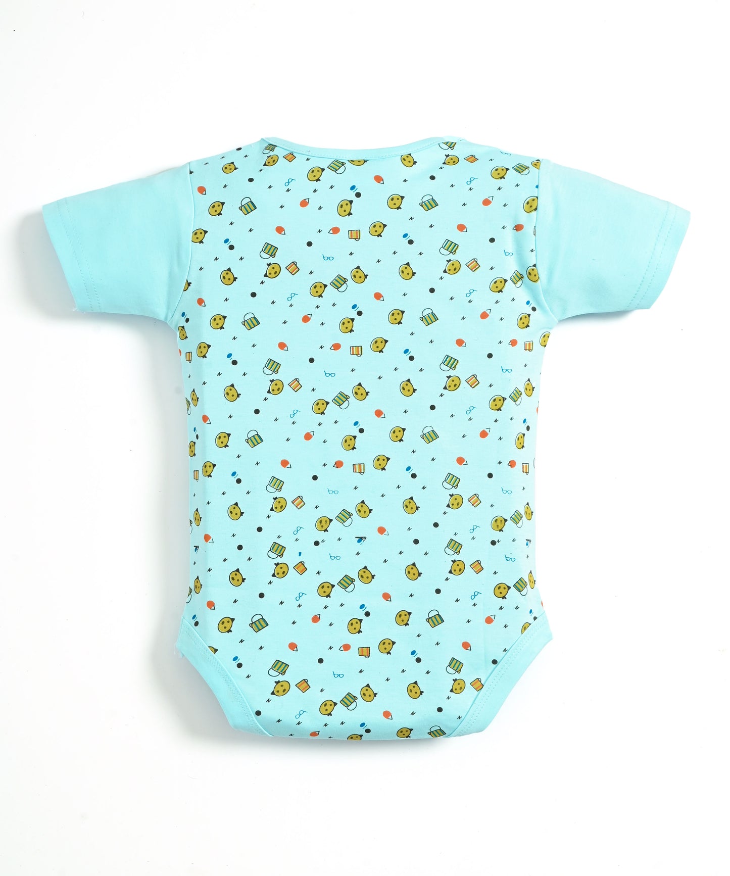 Kitten Envelope Half Sleeves Bodysuit Romper | Blue