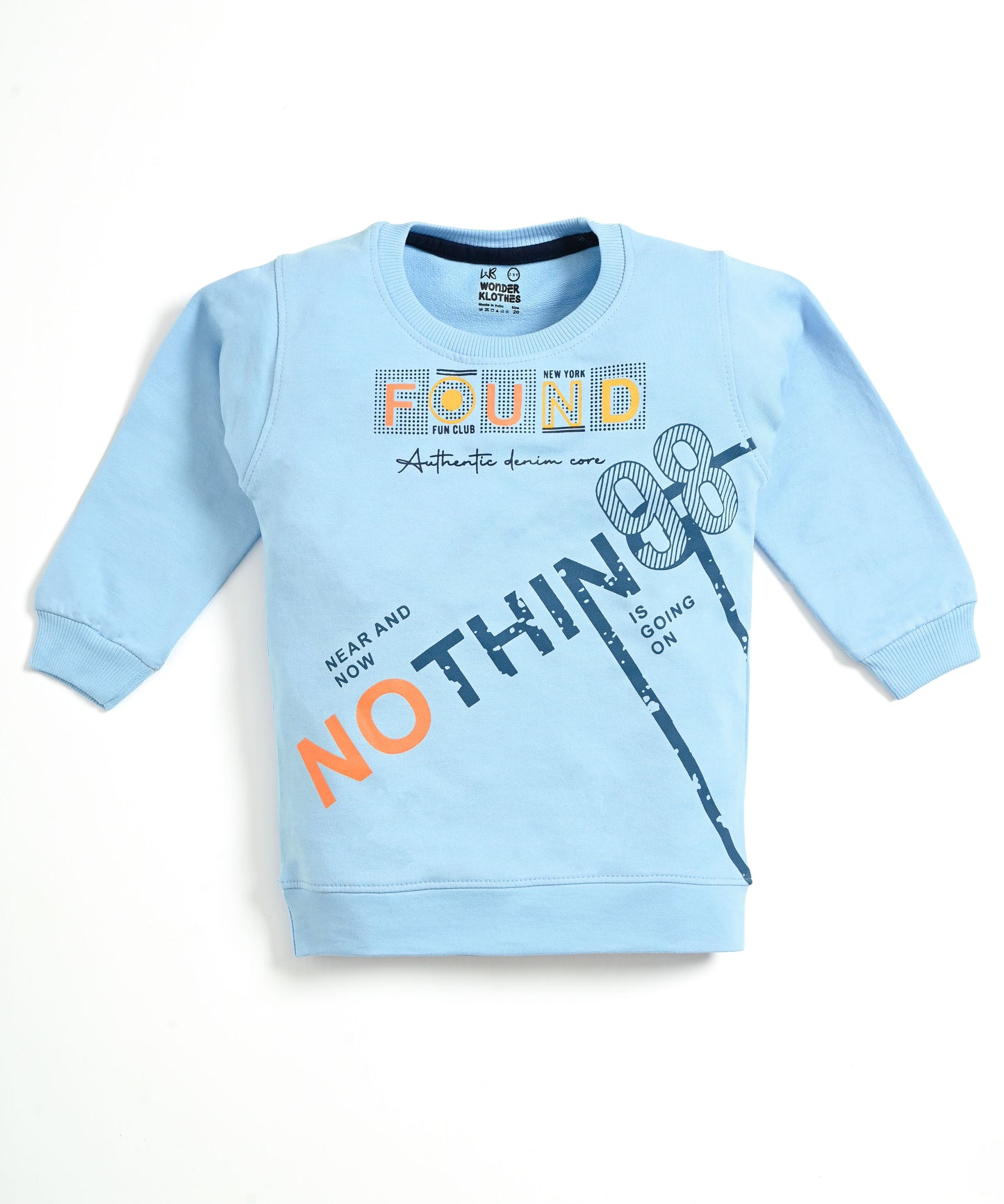 Nothing Full Sleeves Sweatshirt & Joggers Set | Blue