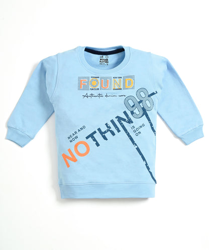 Nothing Full Sleeves Sweatshirt & Joggers Set | Blue