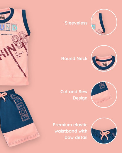 Nothing Sleeveless T-Shirt & Shorts Set | Pink