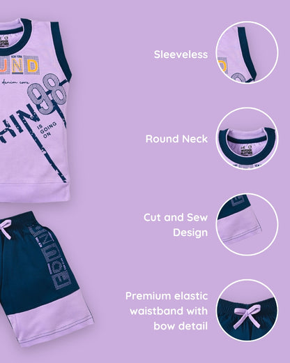 Nothing Sleeveless T-Shirt & Shorts Set | Violet