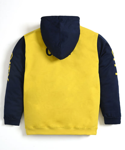 City Full Sleeves Hoodie Sweatshirt with Pocket | Yellow