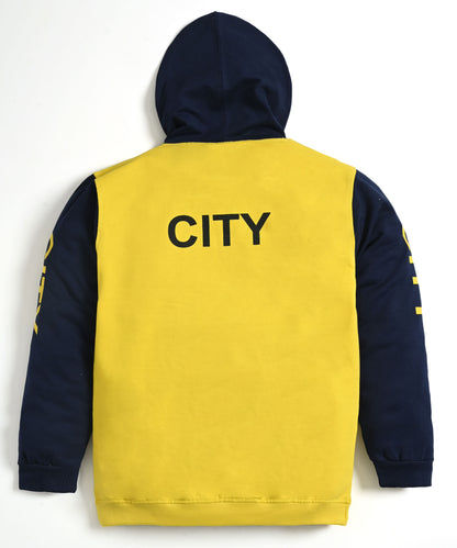 City Full Sleeves Hoodie Sweatshirt with Pocket | Yellow