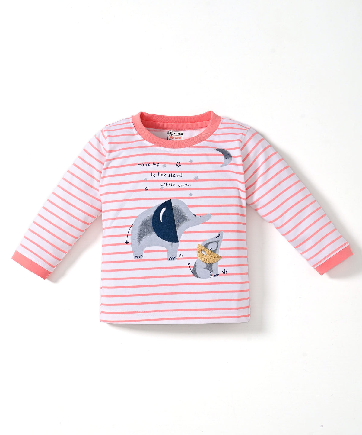 Elephant Night Full Sleeves T-Shirt & Pyjama Set | Orange