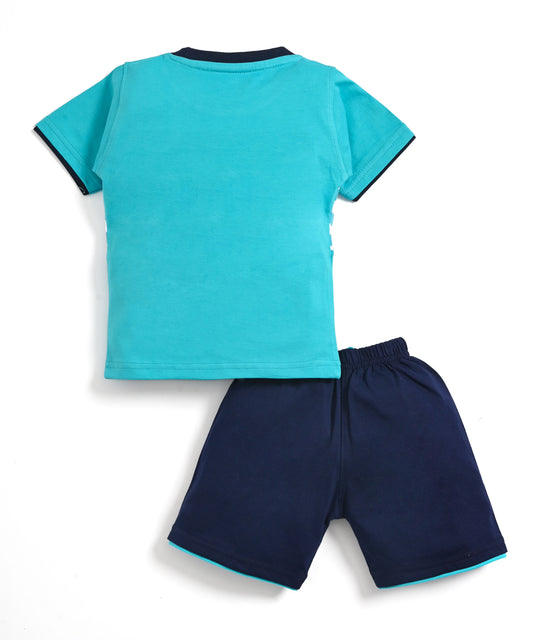 Donald Duck Half Sleeves T-Shirt & Half Pant Set | Blue