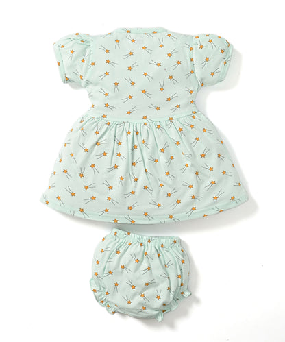 Shooting Star Half Sleeves Frock & Bloomer Pant Set