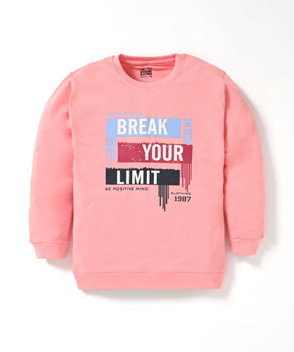 Break Your Limit Full Sleeves Sweatshirt and Joggers Set | Pink
