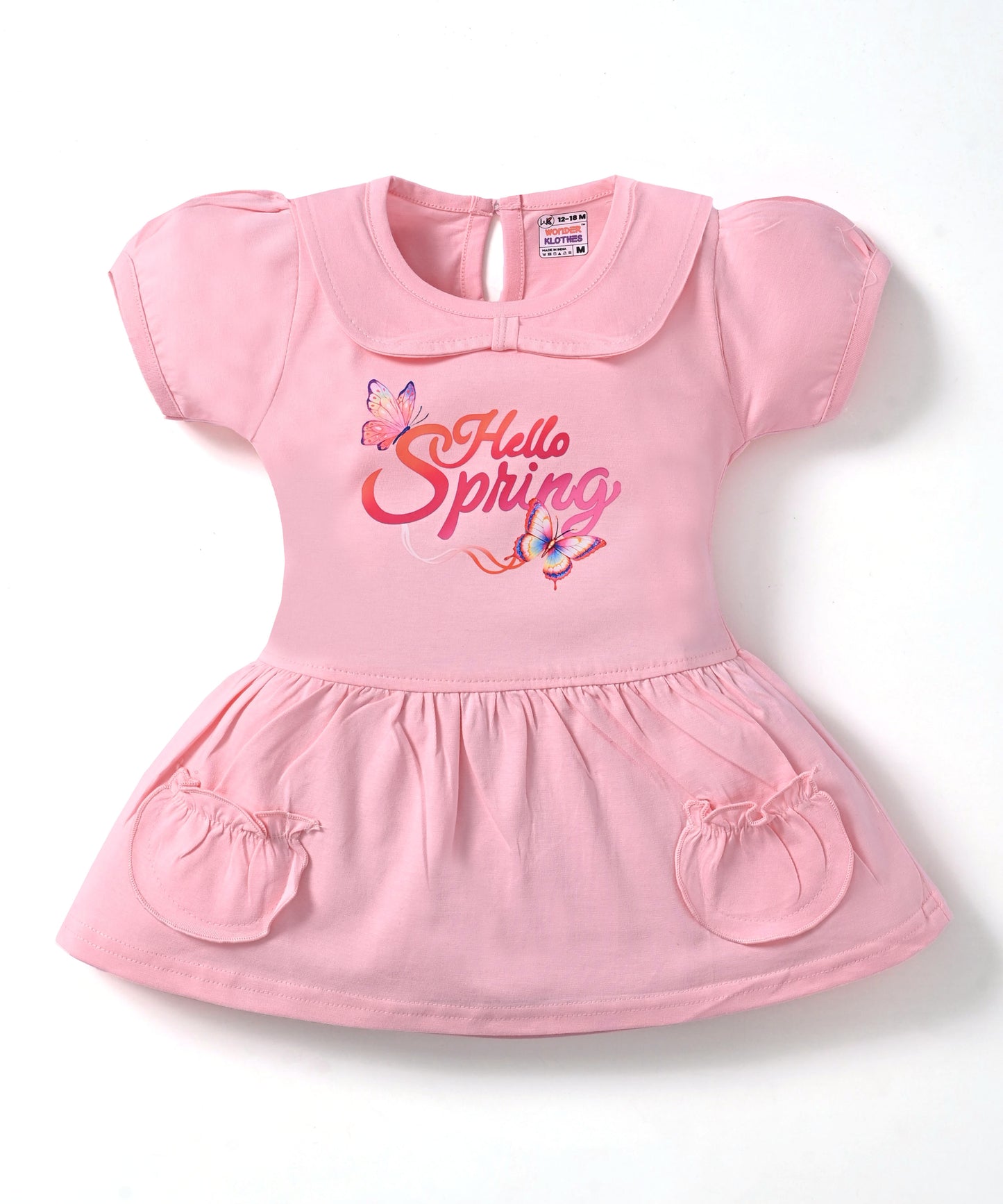 Hello Spring Half Sleeves Frock & Bloomer Pant Set | Pink