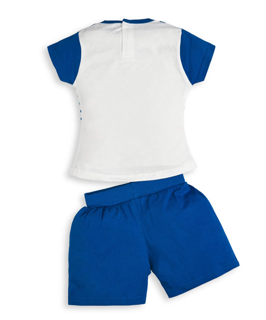 Sweet Girl Half Sleeves Top & Hot Pant Set | Blue