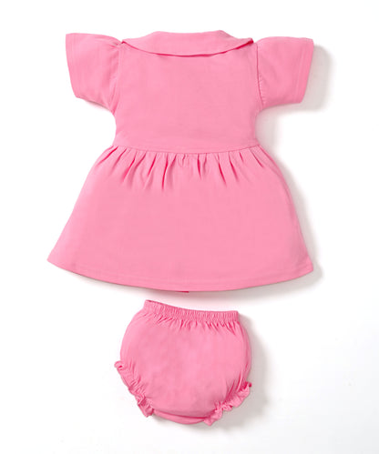 Mummy’s Cutie Half Sleeves Frock & Bloomer Pant Set | Pink