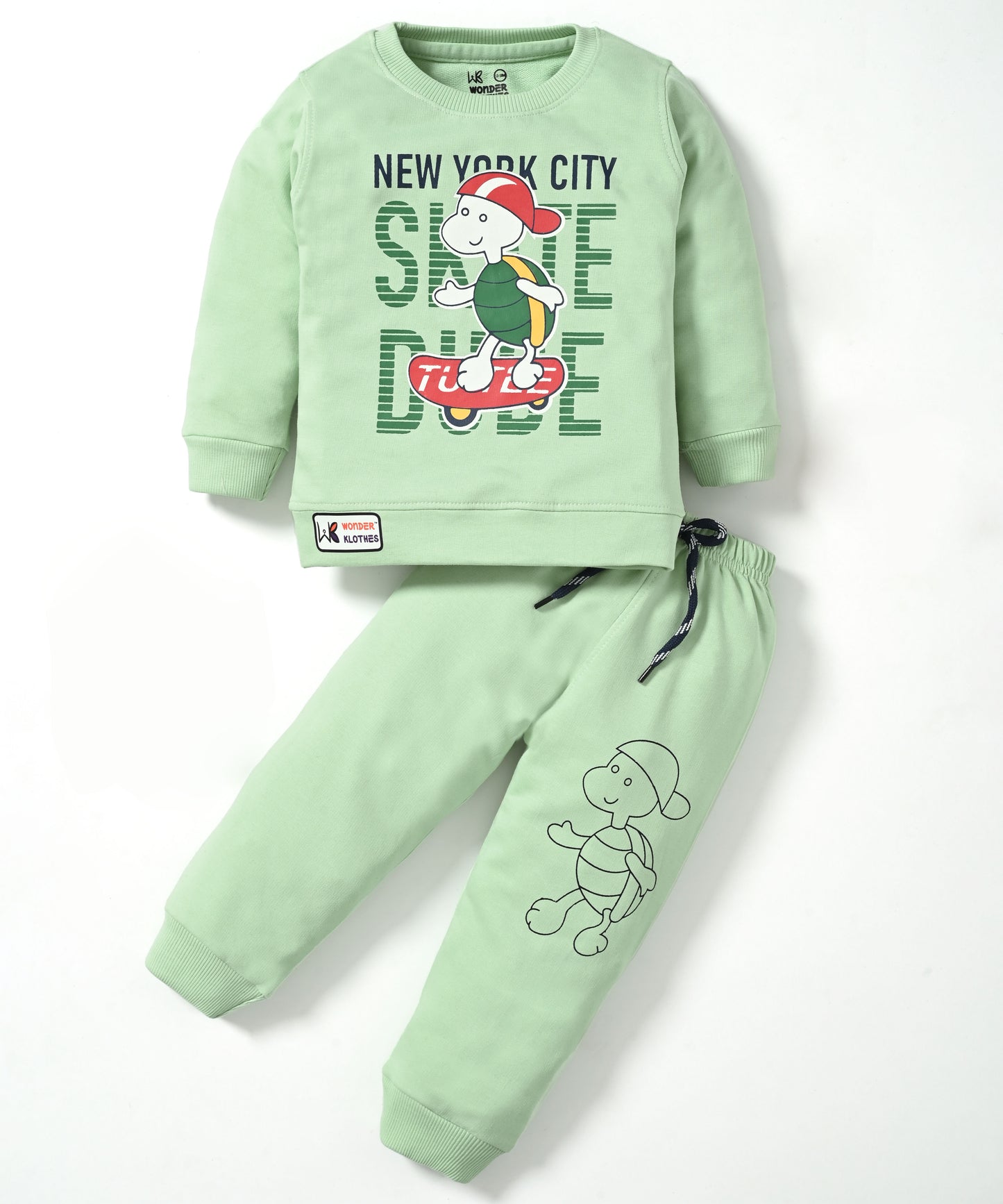 Skate Dude Full Sleeves Sweatshirt and Joggers Set | Green
