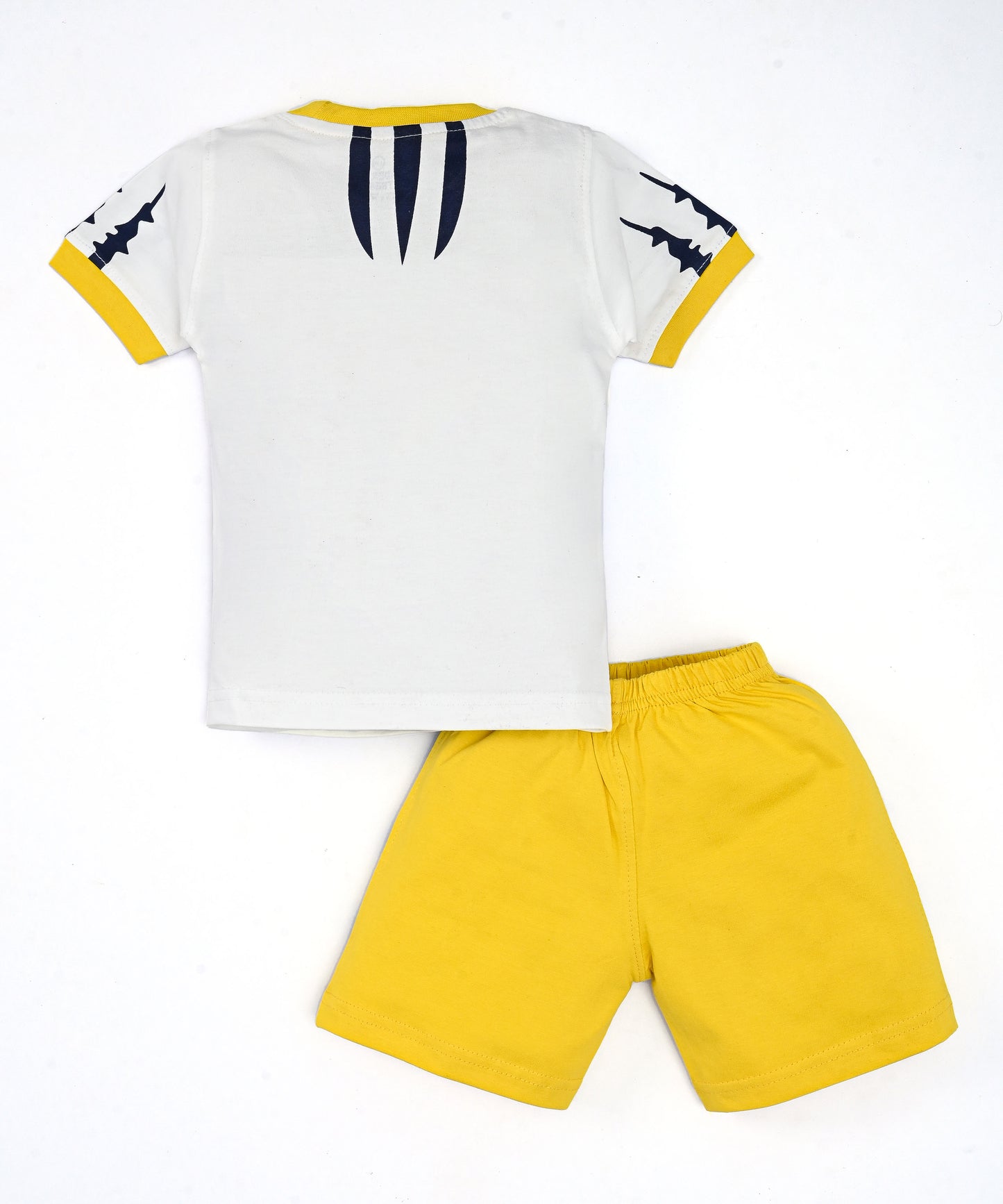 Tiger Claws Half Sleeves T-Shirt & Half Pant Set | Yellow