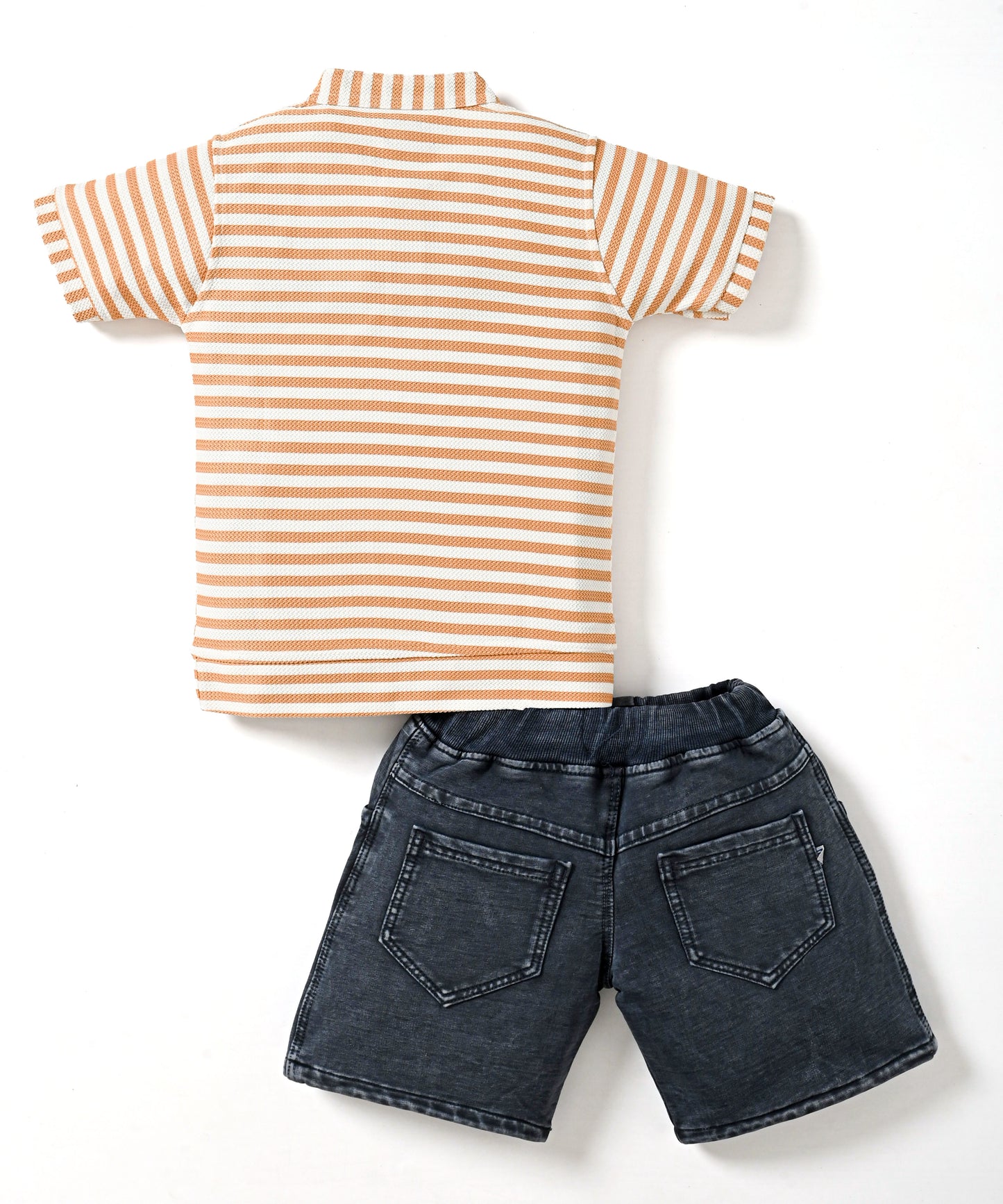 Bestie Bears Half Sleeves T-Shirt & RFD Shorts Set | Peach