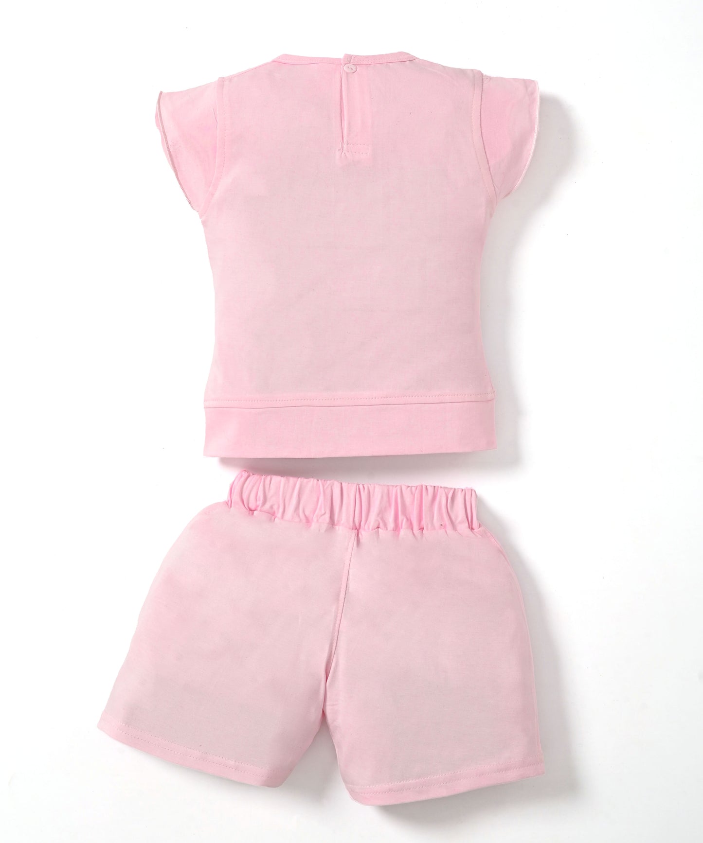 Rabbit Short Sleeves Top & Hot Pant Set | Pink