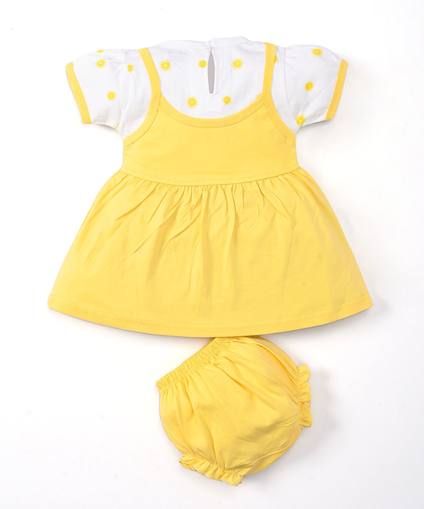 Explore Minnie Half Sleeves Frock & Bloomer Pant Set | Yellow