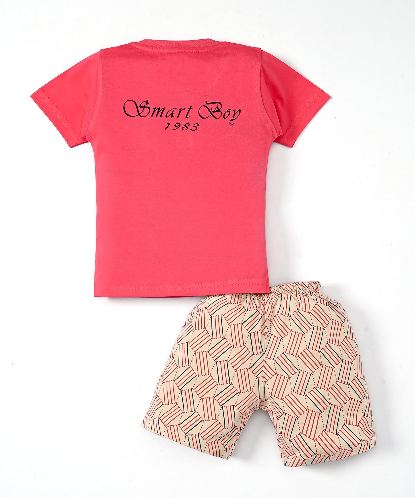 Oh Bleep Half Sleeves T-Shirt & Half Pant Set | Pink