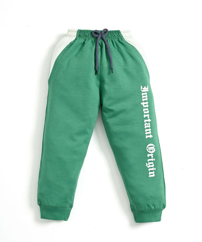 Never Origin Raglan Full Sleeves Sweatshirt & Joggers Set | Green