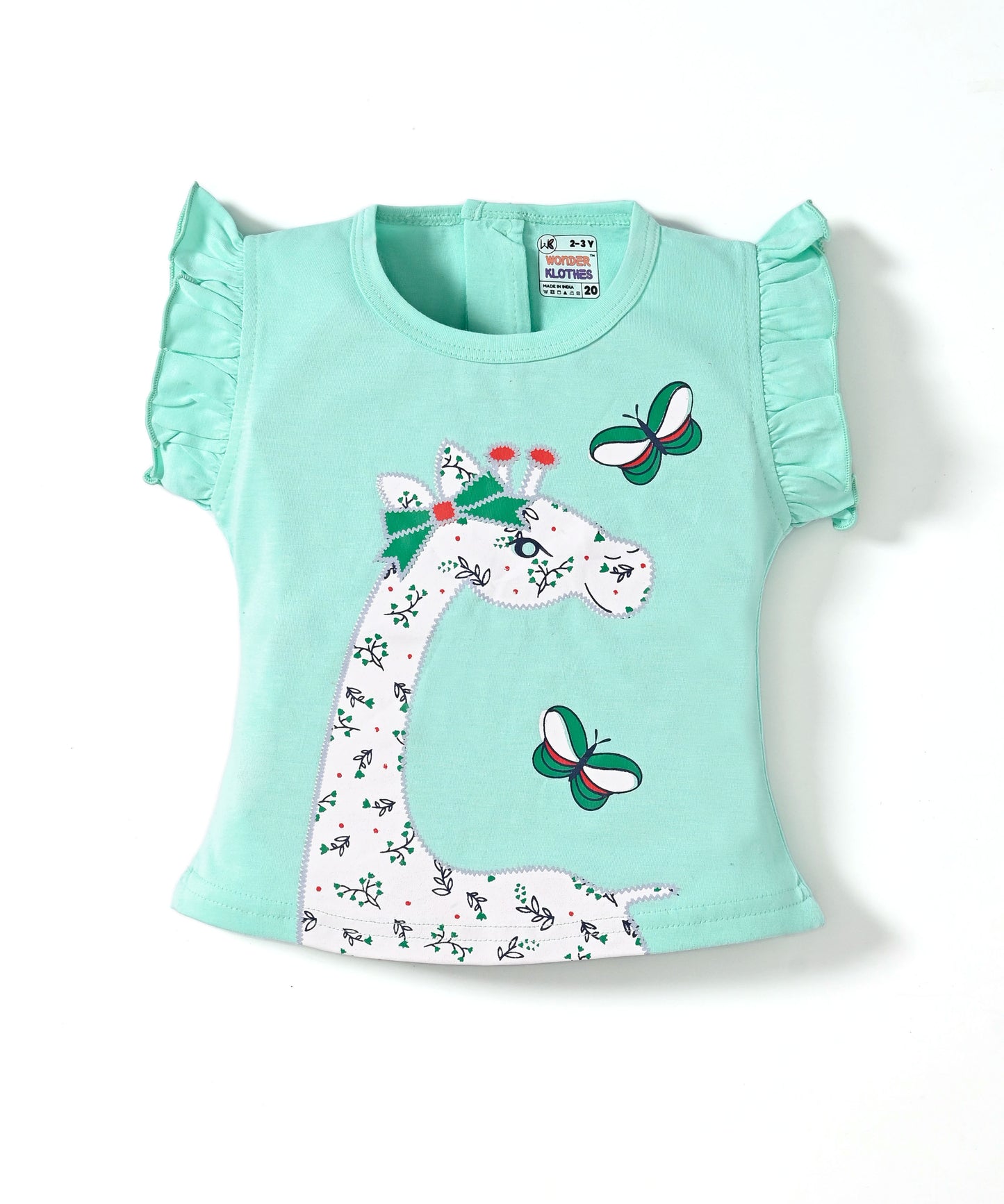 Giraffe Garden Short Sleeves Top & Skirt Set | Green