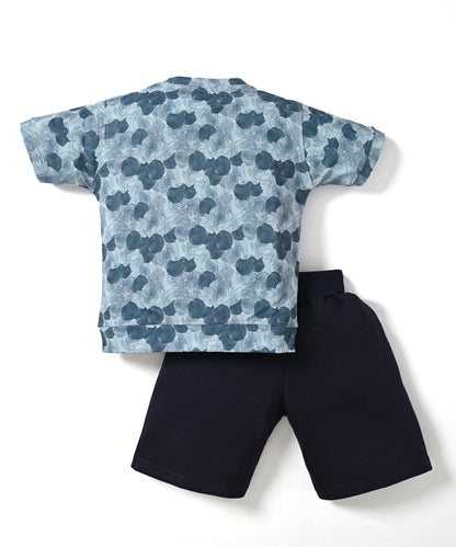 Collection Bear Half Sleeves T-Shirt & Shorts Set | Blue