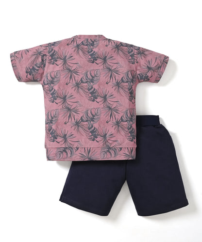 Collection Bear Half Sleeves T-Shirt & Shorts Set | Violet